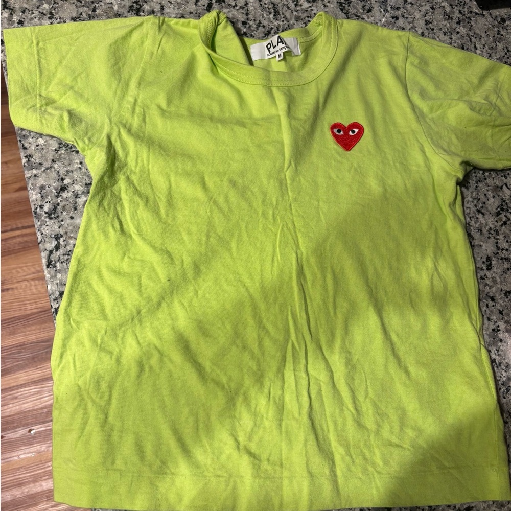Comme des garcons play Lime Green Medium T-Shirt